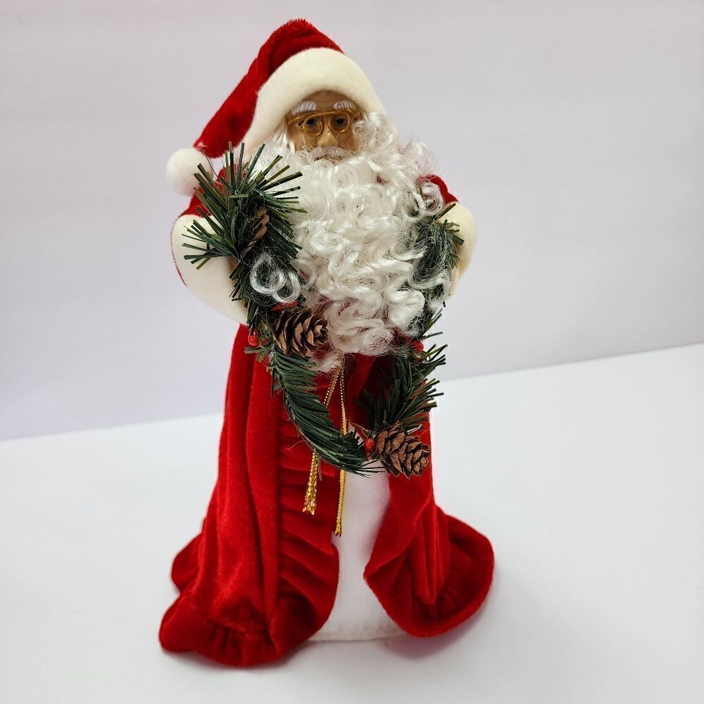 Santa with Garland Tree Topper Table Decor